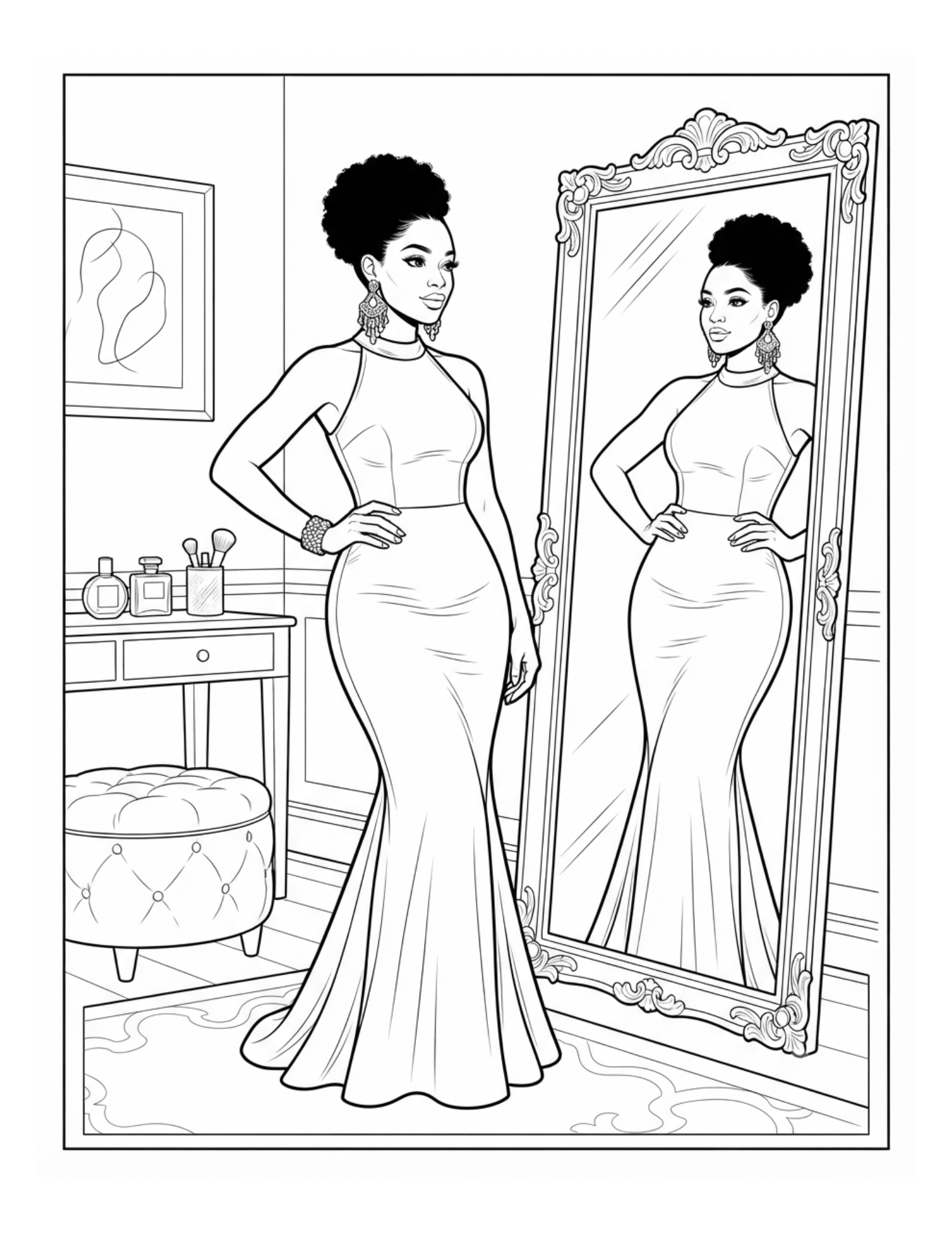 Interior page 1 from Get Ready With Me: A Glam Coloring Book